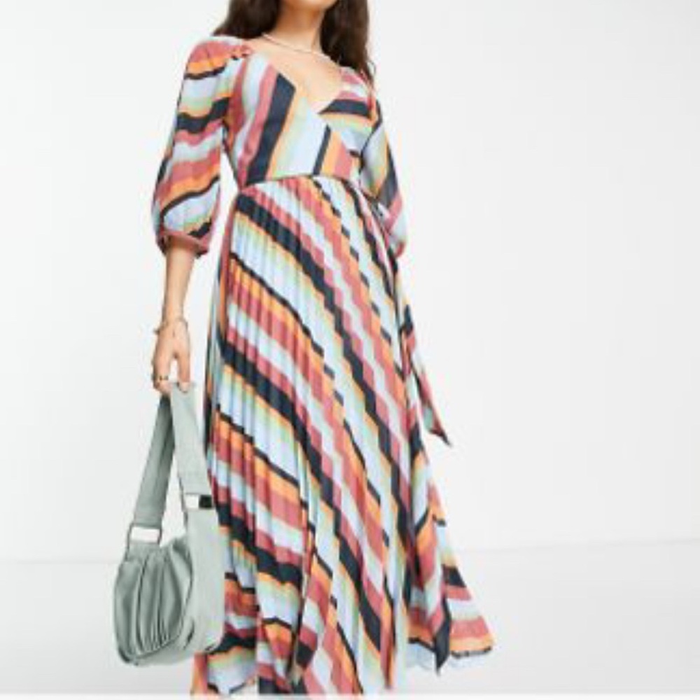 ASOS Design Striped Multicolor Maxi Dress